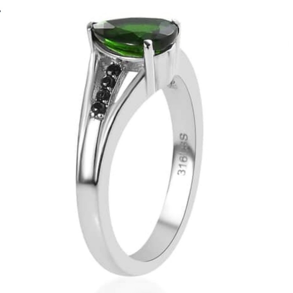 NEW Chrome Diopside & Black Diamond Ring Size 8 - Picture 11 of 12